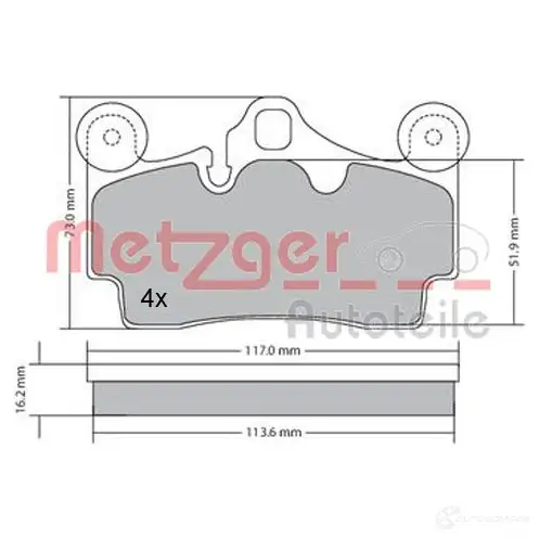 Тормозные колодки дисковые, комплект METZGER 2369 4 4TY6Z1 995462 1170191 изображение 0