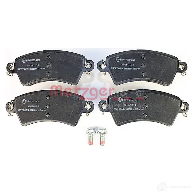 Тормозные колодки дисковые, комплект METZGER 9GQ62 995770 1170499 233 96 изображение 1
