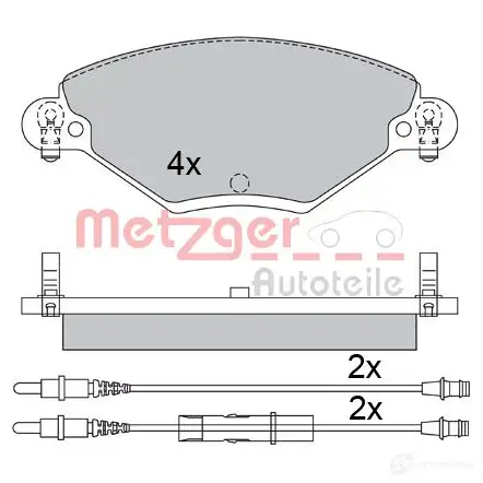 Тормозные колодки дисковые, комплект METZGER 23 277 1170419 995690 QBYBTA изображение 0