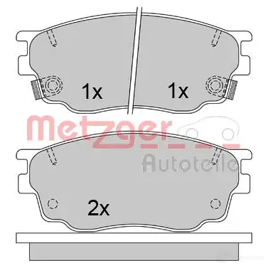 Тормозные колодки дисковые, комплект METZGER 24248 995732 1170461 24 246 - Изображение 1