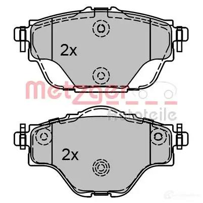 Тормозные колодки дисковые, комплект METZGER 1170794 996060 2 5827 25828