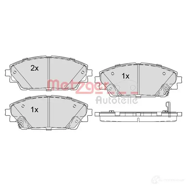 Тормозные колодки дисковые, комплект METZGER 1170800 996066 25 875 25876