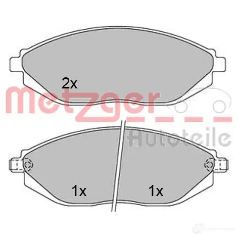 Тормозные колодки дисковые, комплект METZGER 25269 1170446 995717 2 5268 - Изображение 1