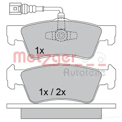 Тормозные колодки дисковые, комплект METZGER 24368 2 4367 995831 1170560