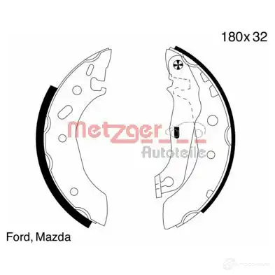 Тормозные колодки METZGER 4CDUN YS 1011896 MG 642 4250032414962