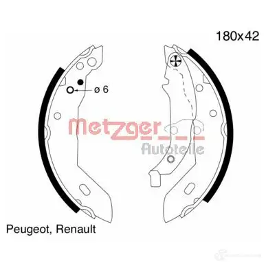 Барабанные тормозные колодки, комплект METZGER mg392 YGNC 69 1011807 4250032413491