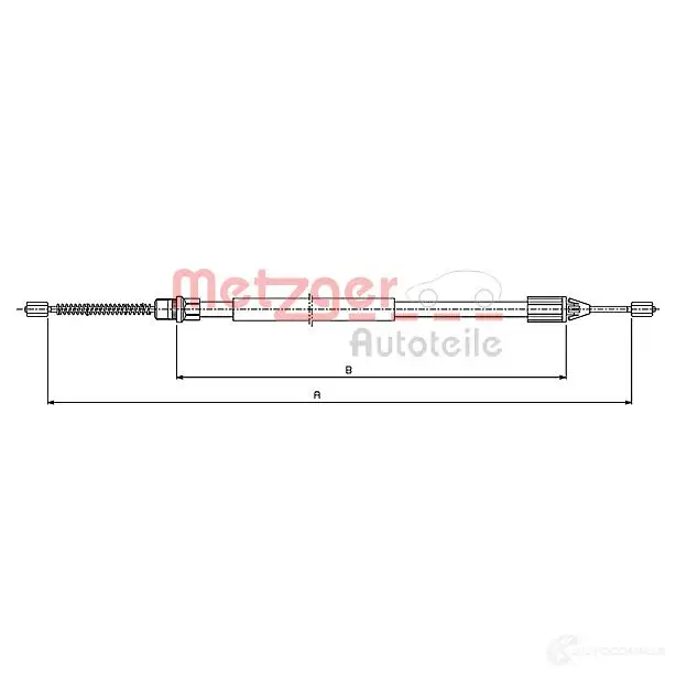 Трос ручника METZGER 10.6543 7 K03YL 993439 4250032402624 изображение 0