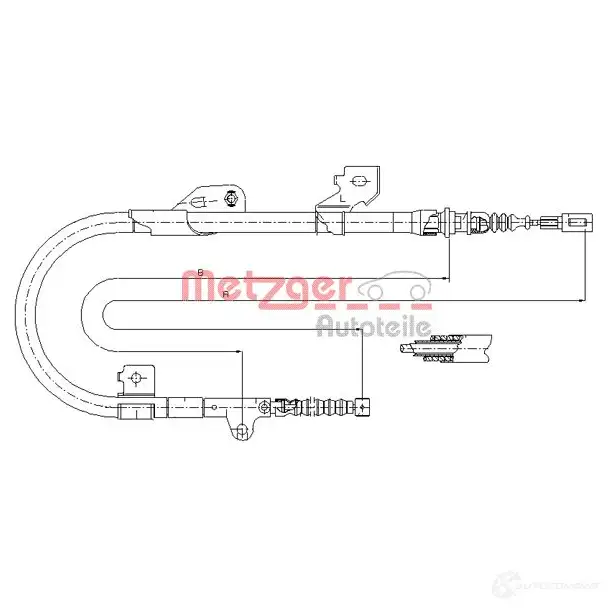 Трос ручника METZGER 17.0114 999075 2 NGKWB2 4250032408817