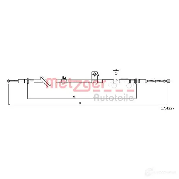 Трос ручника METZGER 999224 51HEA BO 17.4227 4250032606527