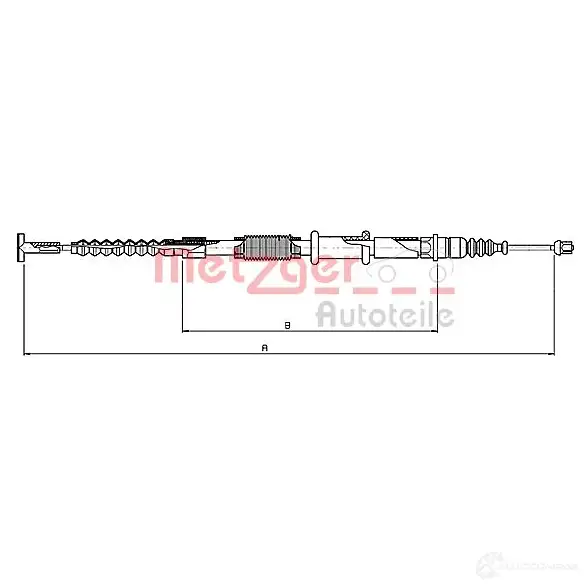 Трос ручника METZGER 1651.21 25 1.26 998954 RONWR