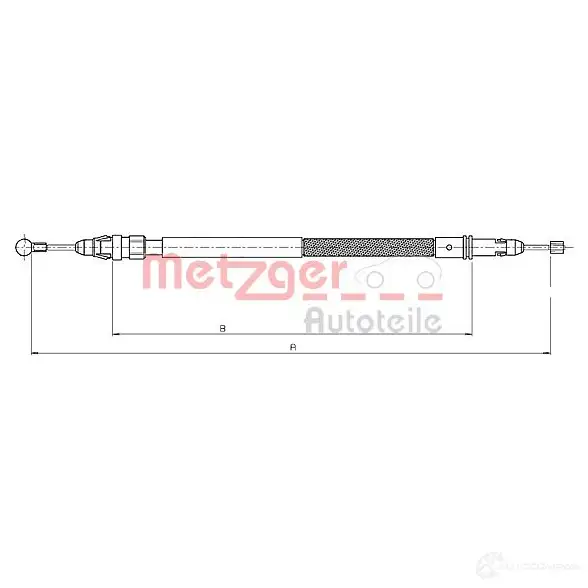 Трос ручника METZGER 12.0744 996267 O JQLX 4250032506827