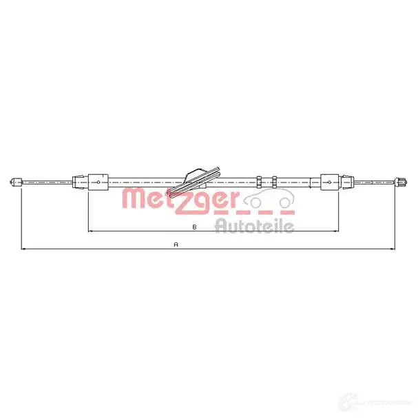 Трос ручника METZGER 993612 10.9445 8A AH4Y 4250032436285
