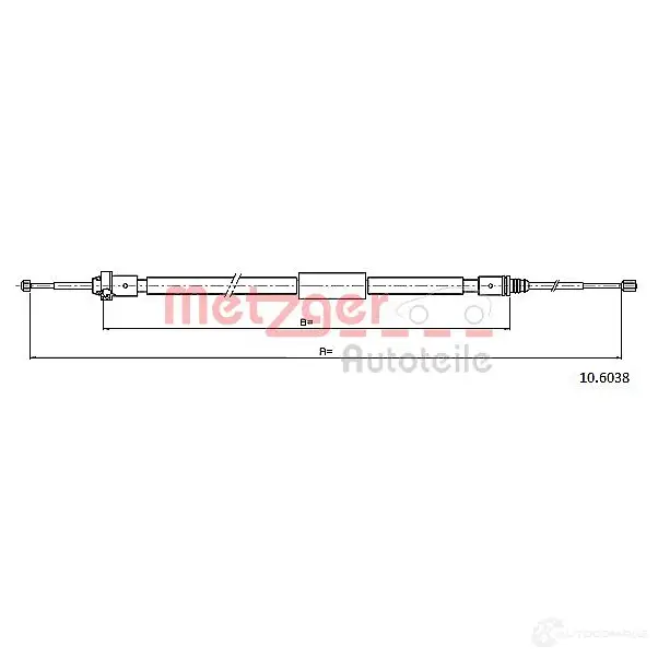 Трос ручника METZGER 4250032534646 993419 10.6038 K V83O2