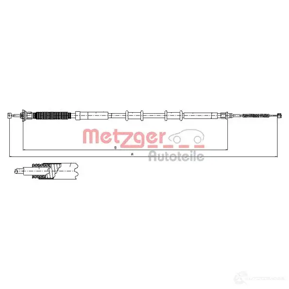 Трос ручника METZGER 4250032460198 996247 12.0716 1UA1 M изображение 0