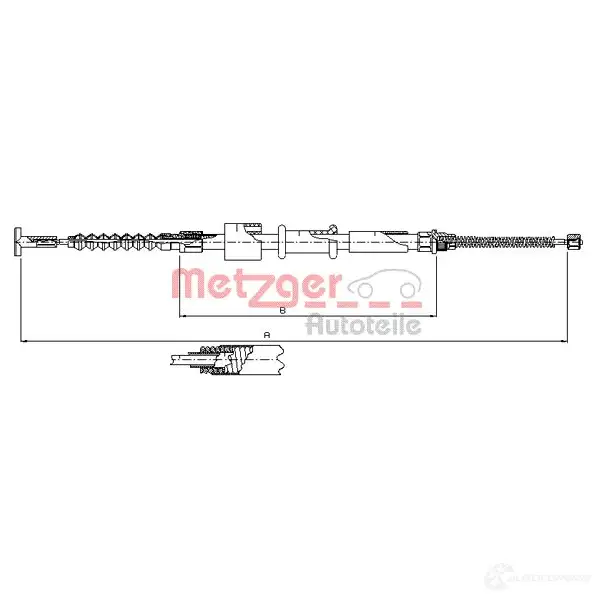 Трос ручника, стояночного тормоза METZGER 4250032410445 K2 8RPXC 1004256 2412 изображение 0