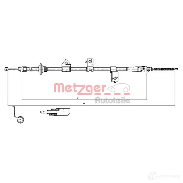 Трос ручника METZGER 4250032460020 999245 17.6027 QS6 JRIB