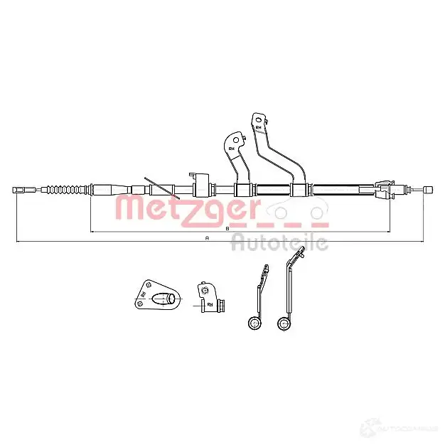 Трос ручника METZGER TW6 ZY 4250032678951 999194 17.2580 изображение 0