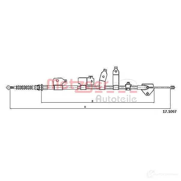 Трос ручника METZGER 999136 4250032606404 E JKT9G2 17.1097 изображение 0
