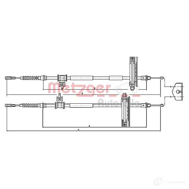 Трос ручника METZGER 993384 10.5362 PN U2U 4250032442460