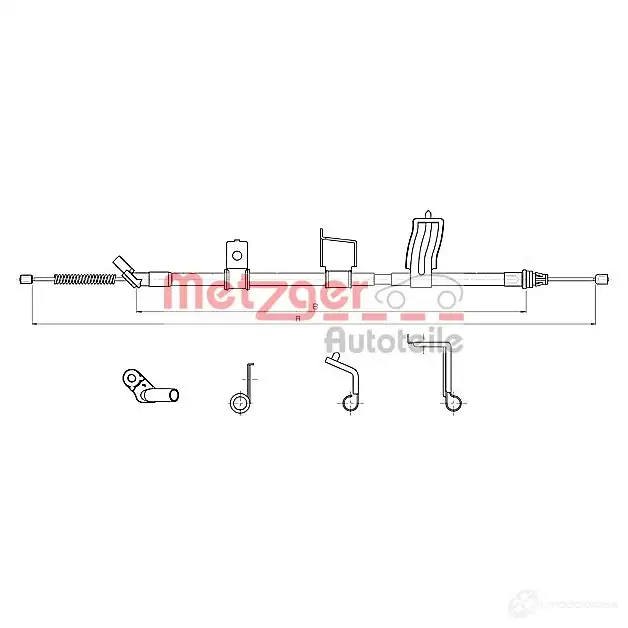 Трос ручника METZGER 4250032512613 17.0326 CZB72 0 999093