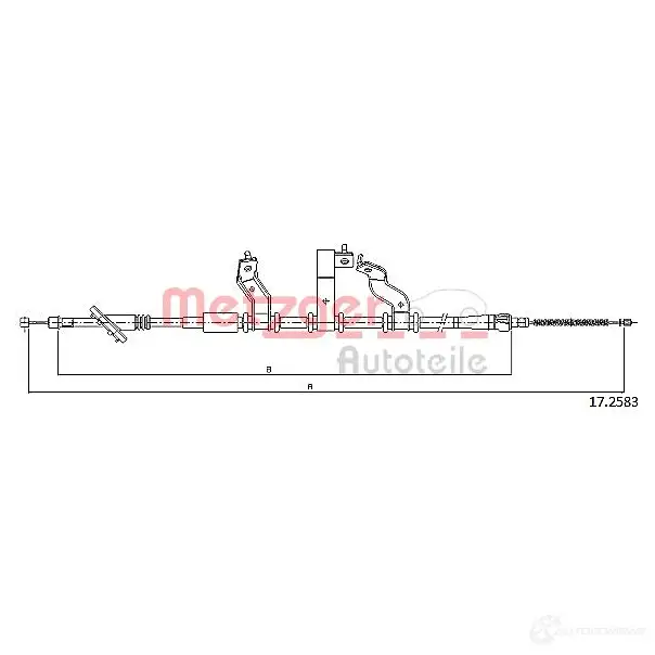 Трос ручника METZGER 4250032606473 17.2583 P6Y 6805 999197