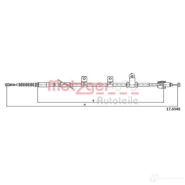 Трос ручника METZGER 999252 17.6048 X0K5 NC9 4250032606558