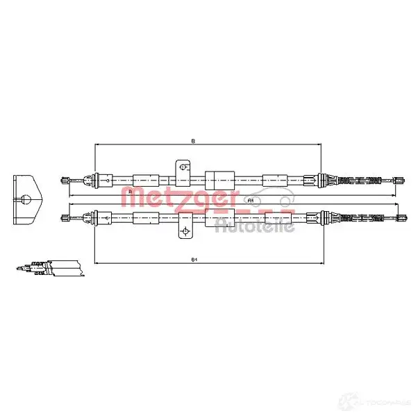 Трос ручника METZGER 4250032413668 11.5458 994590 0 9ITJ