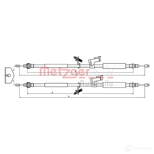 Трос ручника METZGER 993388 10.5368 OGV GV 4250032460501 изображение 0