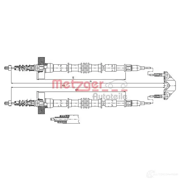 Трос ручника METZGER 4250032423650 UKQ 4TF 994666 11.5859 - Изображение 1