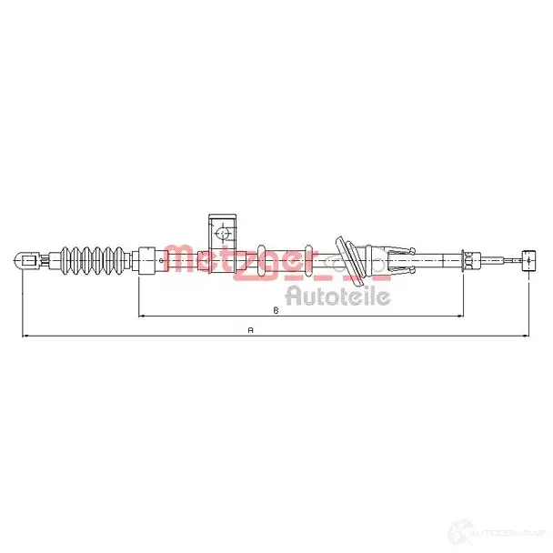 Трос ручника METZGER 10.8221 4250032403782 993569 MP F72UK изображение 0