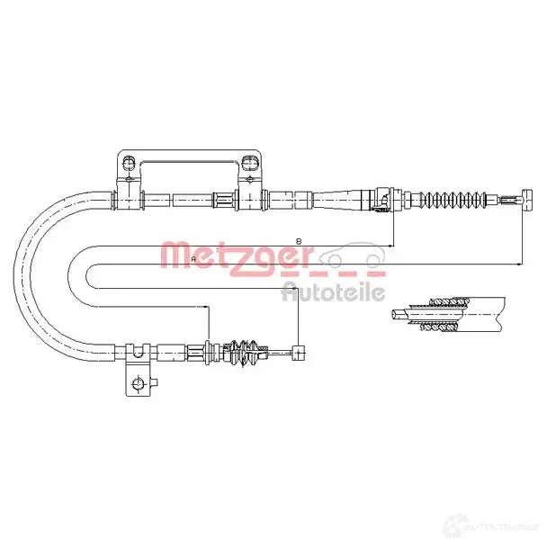 Трос ручника METZGER 999251 4250032460266 17.6043 9U 86GH изображение 0