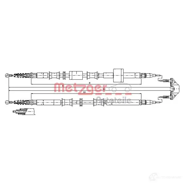 Трос ручника METZGER 11.5767 4250032427603 L4C3 H 994640 изображение 0