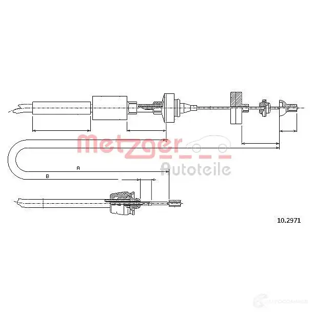 Трос сцепления METZGER 4250032400583 993229 10.2971 EO1G A изображение 0