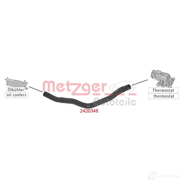 Шланг радиатора METZGER XYVS W 1424793449 2420348 4062101025203 изображение 1