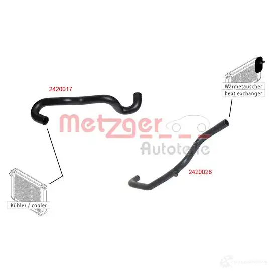 Шланг радиатора METZGER 1424793125 4062101023957 5H66U VF 2420017 - Изображение 1