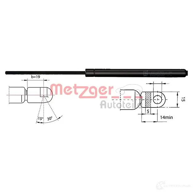 Амортизатор багажника METZGER SJ 5029 999727 4250032471941 2110368