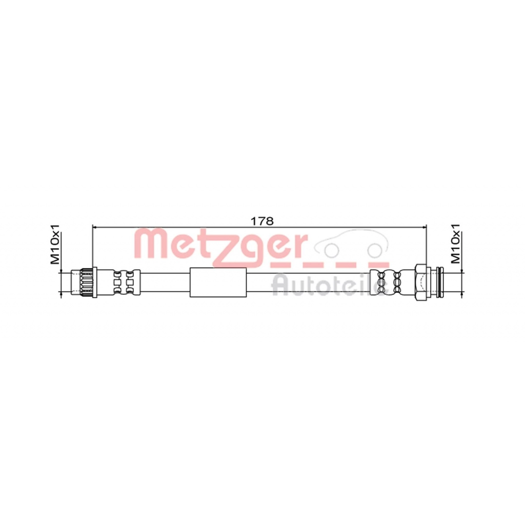 Тормозной шланг METZGER TE01NC W 4111843 1440428772 изображение 0