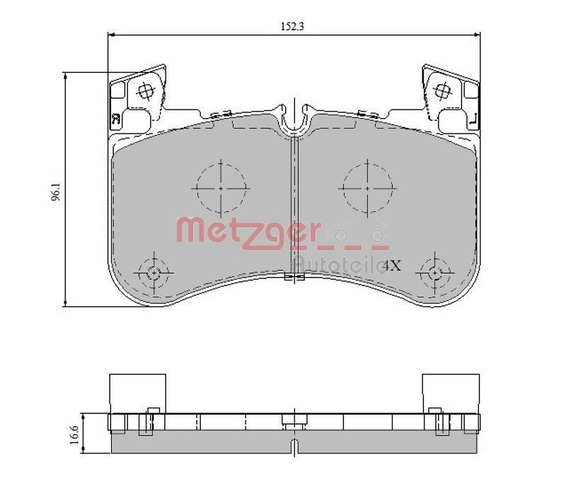 Тормозные колодки дисковые, комплект METZGER 1440428786 1170947 YVI G7