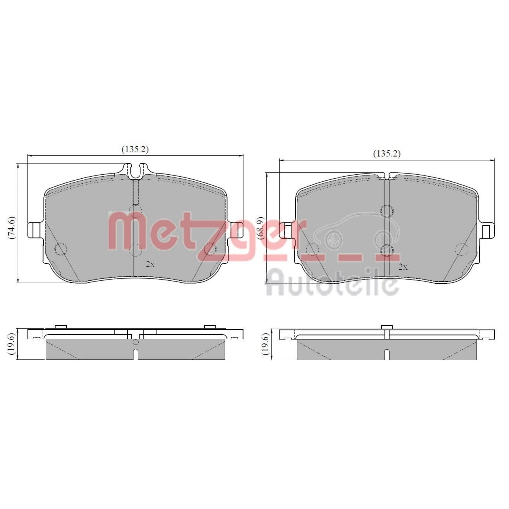 Тормозные колодки дисковые, комплект METZGER 1170962 1440428801 NK4H JL изображение 0