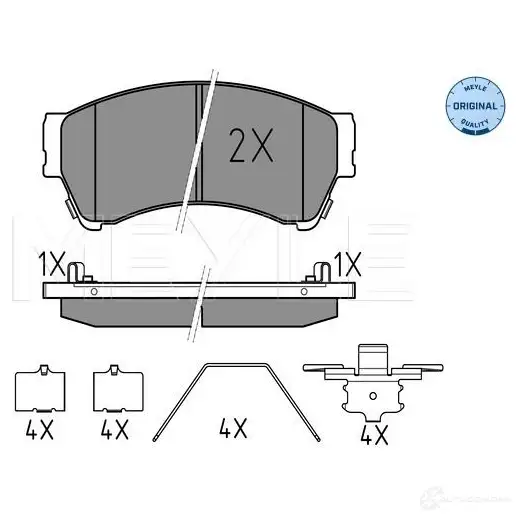 Тормозные колодки дисковые, комплект MEYLE 2458 2 025 245 8217/W 24629 1407863 - Изображение 1
