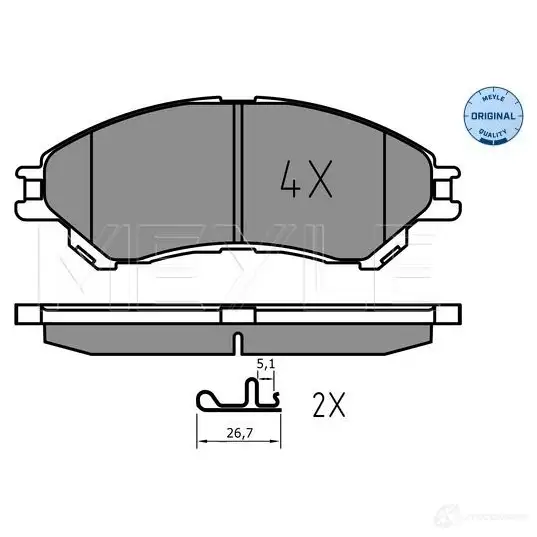 Тормозные колодки дисковые, комплект MEYLE GW U06OU 1437617746 025 259 7916 изображение 0