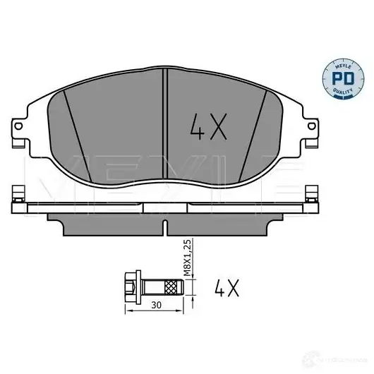Тормозные колодки дисковые, комплект MEYLE BF NBUV 025 247 3821/PD 1437615175