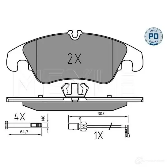 Тормозные колодки дисковые, комплект MEYLE 025 247 4319/PD 1407907 24 743 MBP0837PD - Изображение 1