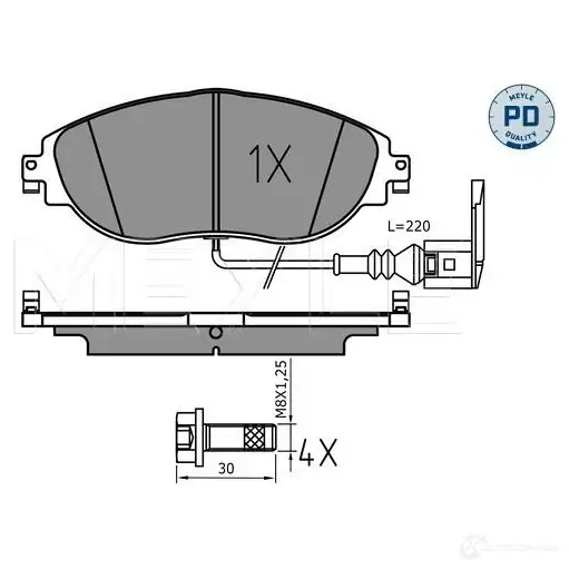 Тормозные колодки дисковые, комплект MEYLE 025 251 1720/PD ZA40N 9 1437615253 изображение 0