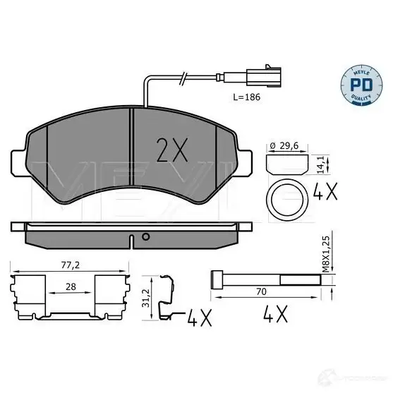 Тормозные колодки дисковые, комплект MEYLE 244 66 025 244 6619-1/PD 1407808 24467 - Изображение 1