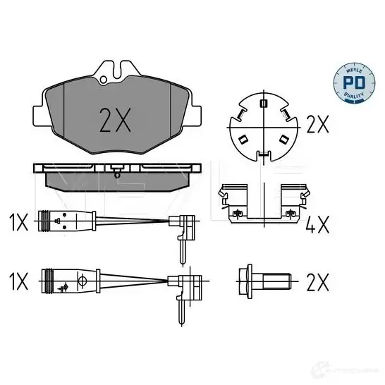 Тормозные колодки дисковые, комплект MEYLE 27434 2 3743 1407567 025 237 4320-1/PD - Изображение 1