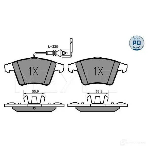 Тормозные колодки дисковые, комплект MEYLE 23 746 025 237 4619/PD 1407573 MBP0801PD - Изображение 1