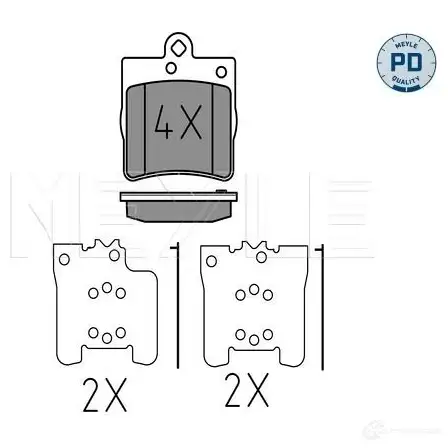 Тормозные колодки дисковые, комплект MEYLE 219 19 1407241 025 219 1915/PD MBP0225PD