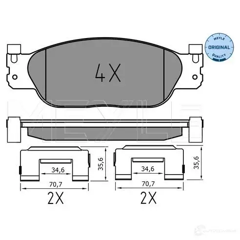 Тормозные колодки дисковые, комплект MEYLE 7676 D805 025 234 2318 23423 1424225907 изображение 0