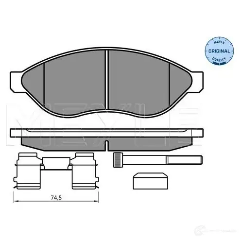 Тормозные колодки дисковые, комплект MEYLE 025 244 6819/W1 24 468 1407814 MBP0599 - Изображение 1